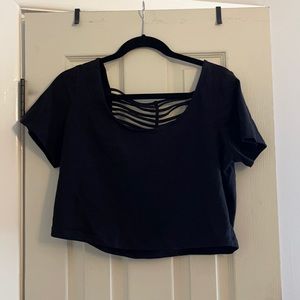 String back black crop top